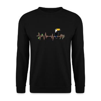 Toucan heartbeat bird - Unisex Sweatshirt - black - Front - Alina (178cm) & Michal (187cm)