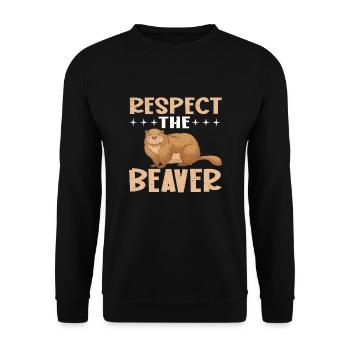 Respecte le castor - Sweat-shirt Unisexe - noir - Devant - Alina (178cm) & Michal (187cm)