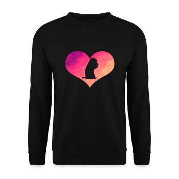Marmotte Coeur - Sweat-shirt Unisexe - noir - Devant - Alina (178cm) & Michal (187cm)
