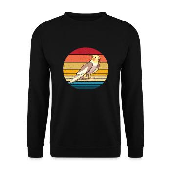 Nymphensittich - Unisex Pullover - Schwarz - Vorne - Alina (178cm) & Michal (187cm)