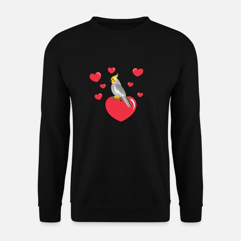 Nymph Parakeet With Heart - Unisex Sweatshirt - black