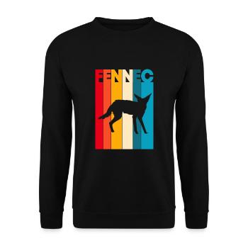 Fennek Wüstenfuchs - Unisex Pullover - Schwarz - Vorne - Alina (178cm) & Michal (187cm)