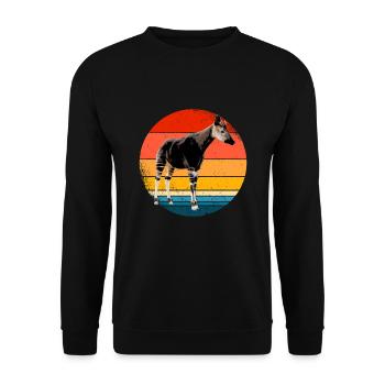Okapi Geschenk - Unisex Pullover - Schwarz - Vorne - Alina (178cm) & Michal (187cm)