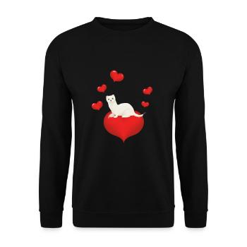 Hermeline et belette - Sweat-shirt Unisexe - noir - Devant - Alina (178cm) & Michal (187cm)
