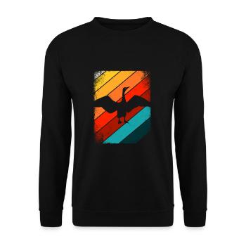 Kormoran Retro Silhouette - Unisex Pullover - Schwarz - Vorne - Alina (178cm) & Michal (187cm)