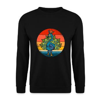 peacock - Unisex Sweatshirt - black - Front - Alina (178cm) & Michal (187cm)