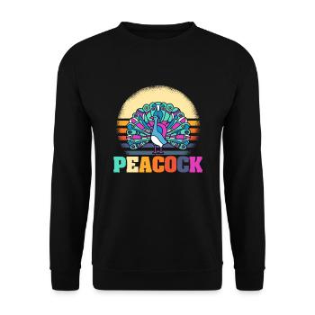 peacock - Unisex Sweatshirt - black - Front - Alina (178cm) & Michal (187cm)
