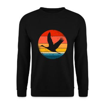 Reiher - Unisex Pullover - Schwarz - Vorne - Alina (178cm) & Michal (187cm)