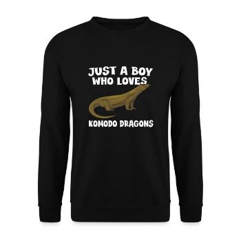 Komodowaran Geschenk Jungen - Unisex Pullover - Schwarz - Vorne - Alina (178cm) & Michal (187cm)