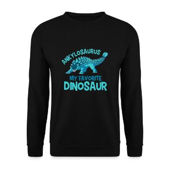 Favourite dinosaur Ankylosaurus - Unisex Sweatshirt - black - Front - Alina (178cm) & Michal (187cm)