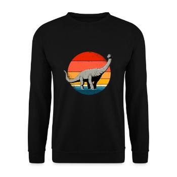 Diplodocus Dinosaur - Unisex Sweatshirt - black - Front - Alina (178cm) & Michal (187cm)