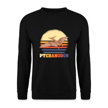 Pteranodon Retro Dinosaures - Sweat-shirt Unisexe - noir - Devant - Alina (178cm) & Michal (187cm)