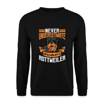 Rottweiler Geschenk Für Männer - Unisex Pullover - Schwarz - Vorne - Alina (178cm) & Michal (187cm)