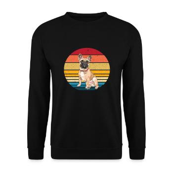 Bulldog français - Sweat-shirt Unisexe - noir - Devant - Alina (178cm) & Michal (187cm)