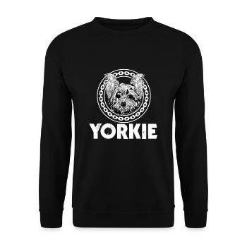 Yorkie Yorkshire Terrier - Unisex Pullover - Schwarz - Vorne - Alina (178cm) & Michal (187cm)