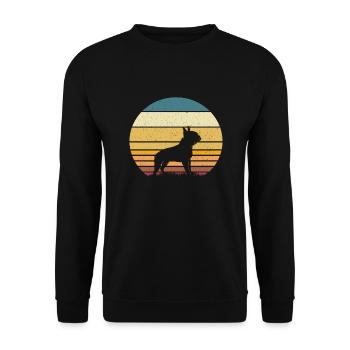 Boston Terrier - Sweat-shirt Unisexe - noir - Devant - Alina (178cm) & Michal (187cm)
