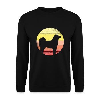 Shiba Inu - Unisex Sweatshirt - black - Front - Alina (178cm) & Michal (187cm)