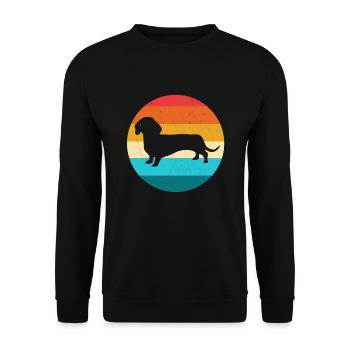 Dackel - Unisex Pullover - Schwarz - Vorne - Alina (178cm) & Michal (187cm)