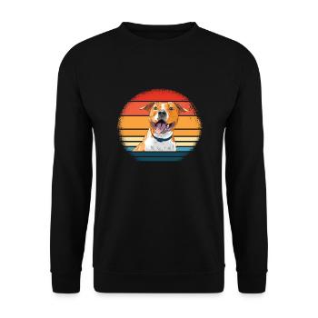 American Staffordshire Terrier - Sweat-shirt Unisexe - noir - Devant - Alina (178cm) & Michal (187cm)