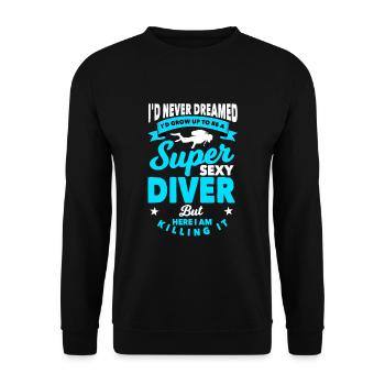 Diver - Unisex Sweatshirt - black - Front - Alina (178cm) & Michal (187cm)