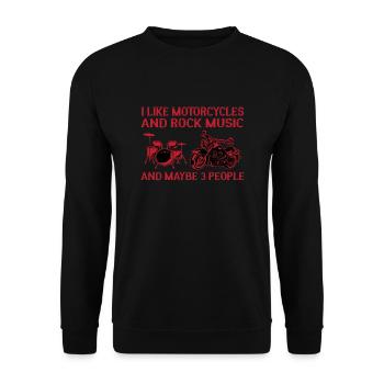 I Love Motorcycles And Rock Music - Unisex Sweatshirt - black - Front - Alina (178cm) & Michal (187cm)