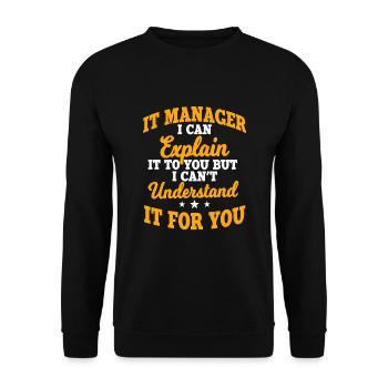 IT Manager - Sweat-shirt Unisexe - noir - Devant - Alina (178cm) & Michal (187cm)