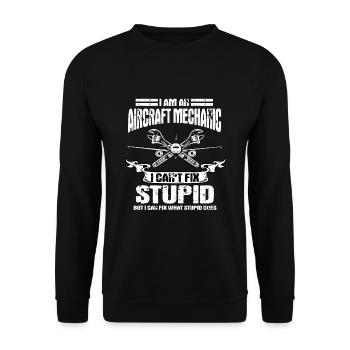 Funny airplane mechanic saying - Unisex Sweatshirt - black - Front - Alina (178cm) & Michal (187cm)