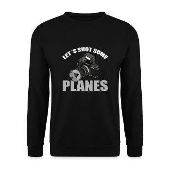 Planespotting Geschenk - Unisex Pullover - Schwarz - Vorne - Alina (178cm) & Michal (187cm)