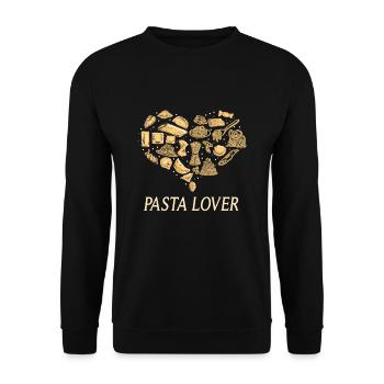Pasta Liebhaber - Unisex Pullover - Schwarz - Vorne - Alina (178cm) & Michal (187cm)
