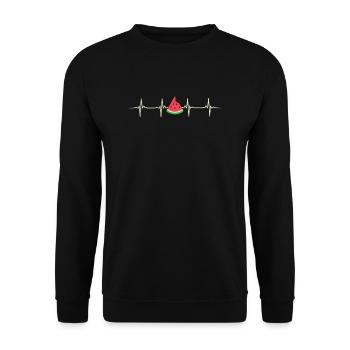 Pastèque rythme cardiaque - Sweat-shirt Unisexe - noir - Devant - Alina (178cm) & Michal (187cm)