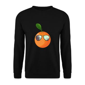 Orange Avec lunettes de soleil Cadeau - Sweat-shirt Unisexe - noir - Devant - Alina (178cm) & Michal (187cm)