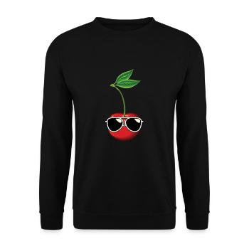Cherry With Sunglasses Gift - Unisex Sweatshirt - black - Front - Alina (178cm) & Michal (187cm)