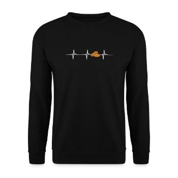 Potato Heartbeat Gift - Unisex Sweatshirt - black - Front - Alina (178cm) & Michal (187cm)