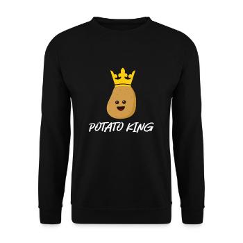 Potato King Gift - Unisex Sweatshirt - black - Front - Alina (178cm) & Michal (187cm)