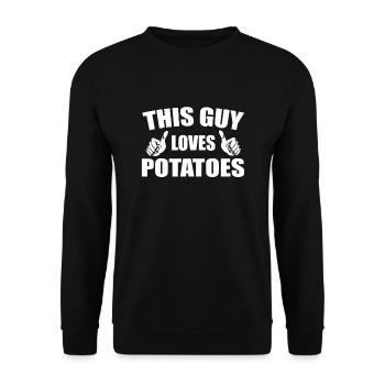 Potato Love Gift - Unisex Sweatshirt - black - Front - Alina (178cm) & Michal (187cm)