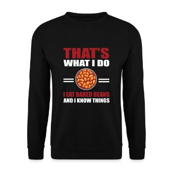 Idée cadeau de Baked Bean - Sweat-shirt Unisexe - noir - Devant - Alina (178cm) & Michal (187cm)