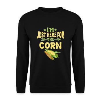 Funny Corn Gift - Unisex Sweatshirt - black - Front - Alina (178cm) & Michal (187cm)