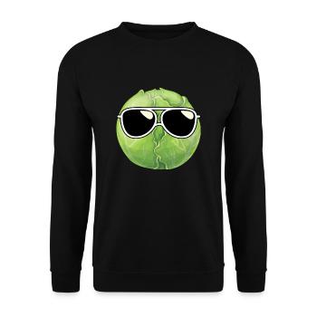 Brussels sprouts with sunglasses - Unisex Sweatshirt - black - Front - Alina (178cm) & Michal (187cm)