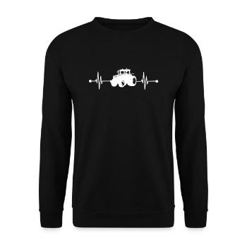 Tracteur coeur cadeau - Sweat-shirt Unisexe - noir - Devant - Alina (178cm) & Michal (187cm)