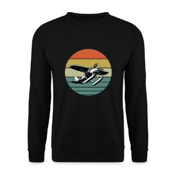 Airplane - Unisex Sweatshirt - black - Front - Alina (178cm) & Michal (187cm)