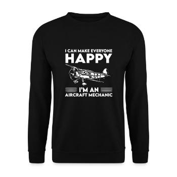 Aircraft Equipment Mechanic Saying - Unisex Sweatshirt - black - Front - Alina (178cm) & Michal (187cm)