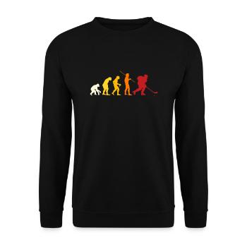 Eishockey Herzschlag Geschenk - Unisex Pullover - Schwarz - Vorne - Alina (178cm) & Michal (187cm)