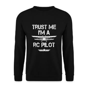 RC Airplane - Unisex Sweatshirt - black - Front - Alina (178cm) & Michal (187cm)