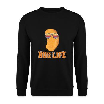 Chicken Nugget - Unisex Pullover - Schwarz - Vorne - Alina (178cm) & Michal (187cm)