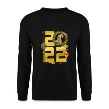 Chinesisches Neujahr 2022 - Unisex Pullover - Schwarz - Vorne - Alina (178cm) & Michal (187cm)