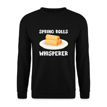 Frühlingsrollen Flüsterer - Unisex Pullover - Schwarz - Vorne - Alina (178cm) & Michal (187cm)