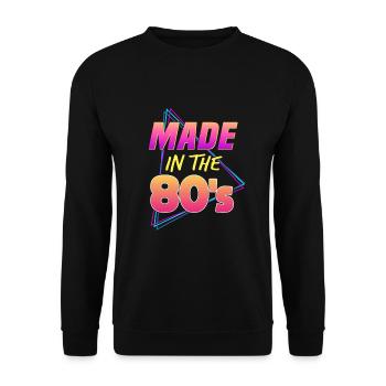 Made In The 80's - Unisex Pullover - Schwarz - Vorne - Alina (178cm) & Michal (187cm)
