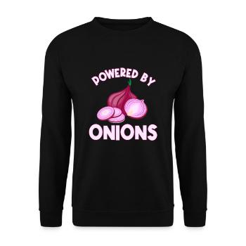 Powered by onions - Unisex Sweatshirt - black - Front - Alina (178cm) & Michal (187cm)
