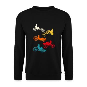 Liegerad Fahrrad - Unisex Pullover - Schwarz - Vorne - Alina (178cm) & Michal (187cm)