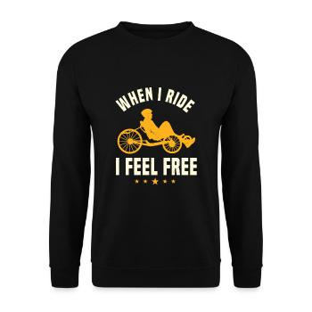 Liegerad Spruch Geschenk - Unisex Pullover - Schwarz - Vorne - Alina (178cm) & Michal (187cm)